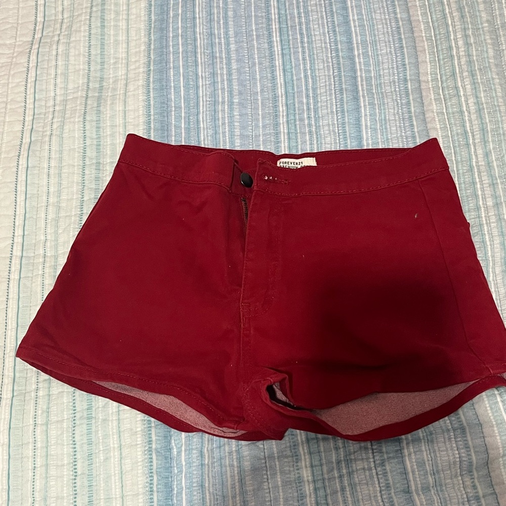 High Waisted Red Shorts